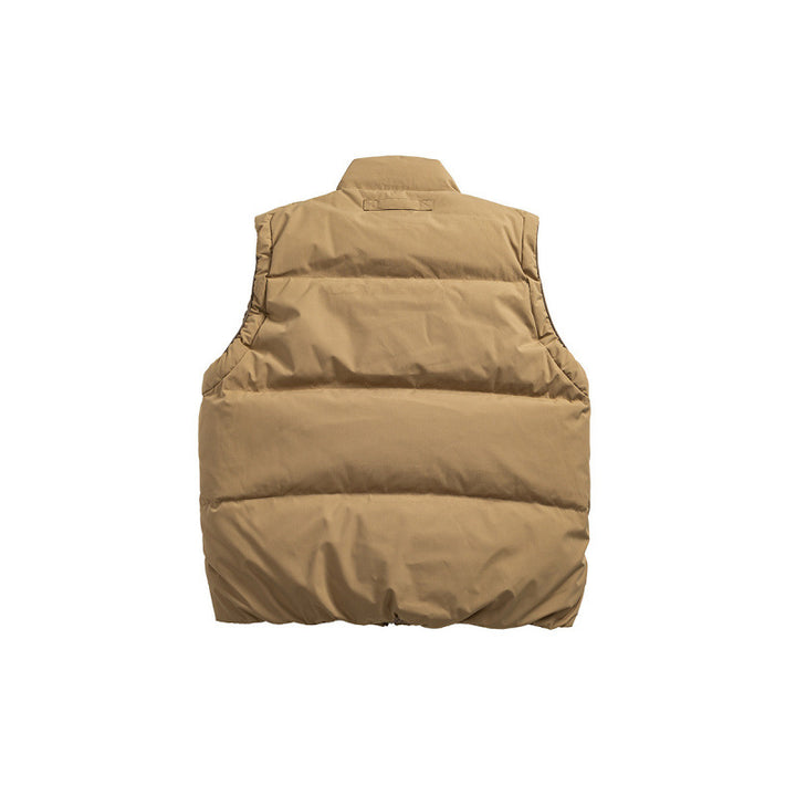 Unisex Padded Stand-Up Collar Vest with Two-Way Zipper and Drawstring Details Amarae