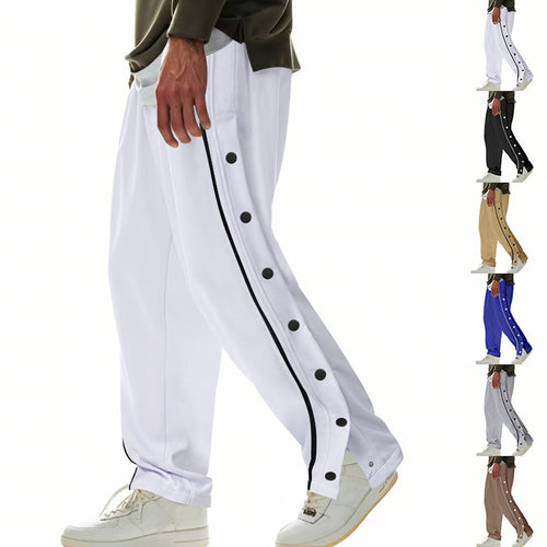 Men's sporty jogger pants with side snap buttons and elastic waist Amarae