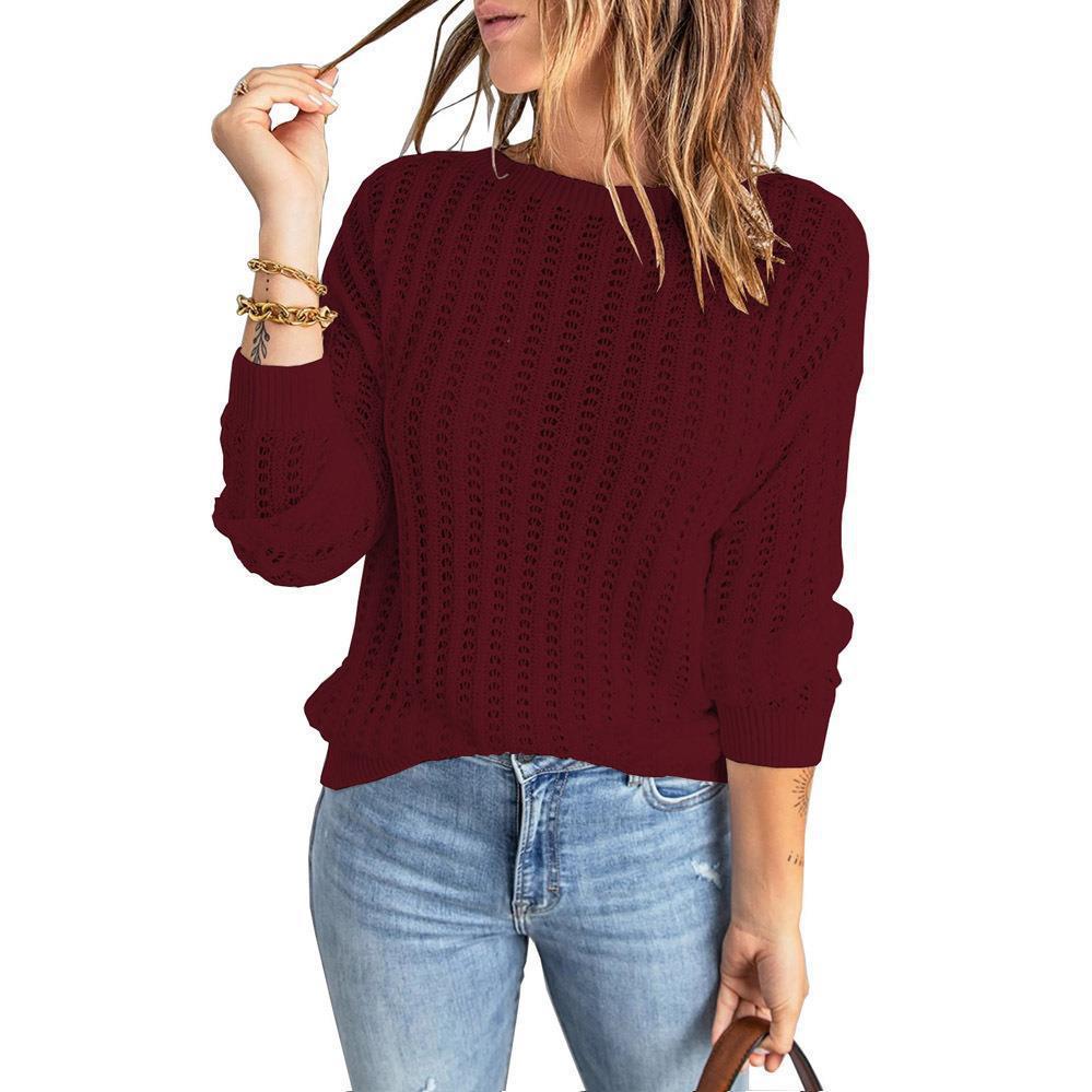 Knitted sweater for women with textured pattern and wide sleeves Lune London