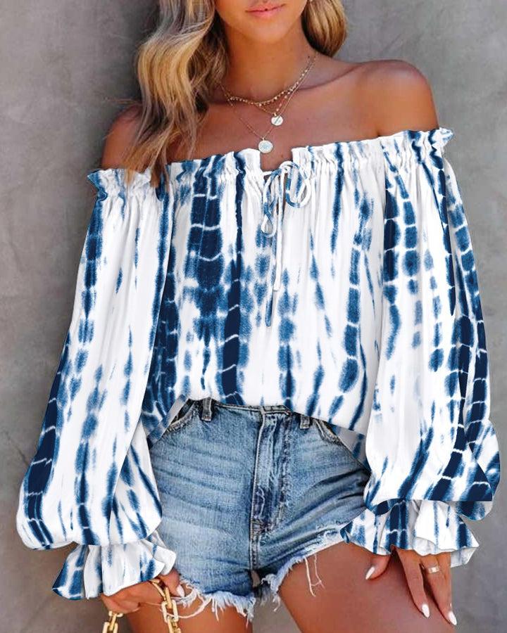 Ladies Off-Shoulder Batik Blouse Lune London