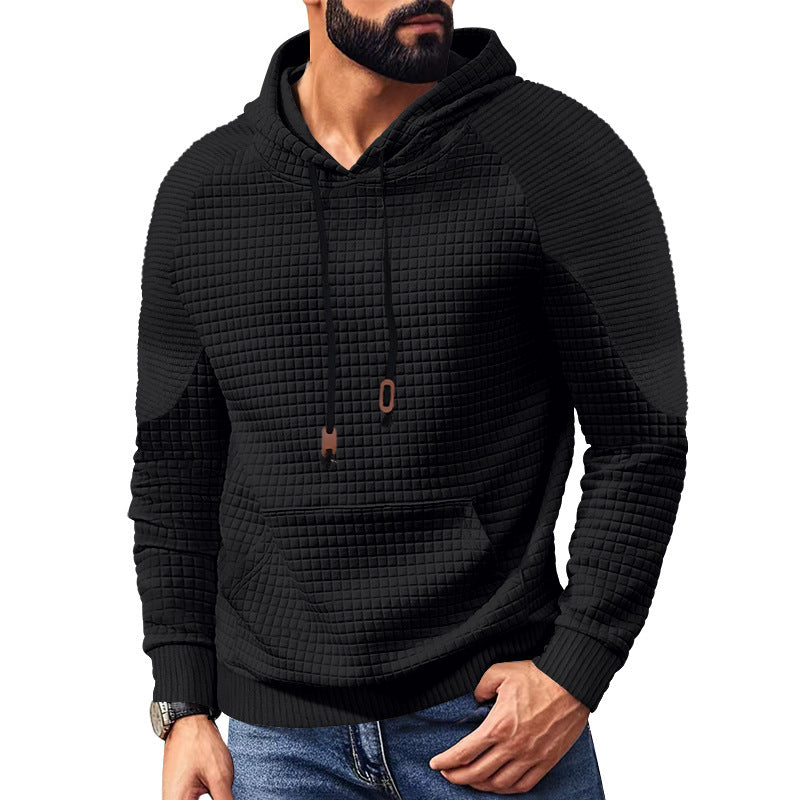 Men's hoodie with textured surface and practical kangaroo pocket Lune London