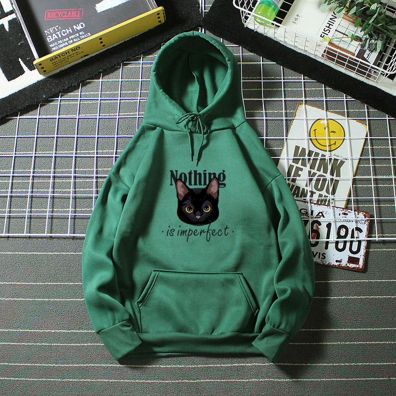 Women's Cozy Hoodie with Artistic Cat Design Chic & Stil