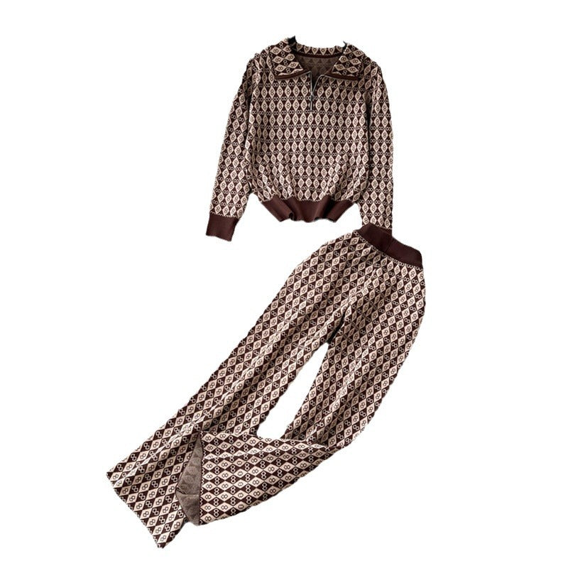Elegant loungewear set for women with shiny pattern and elastic waist Lune London