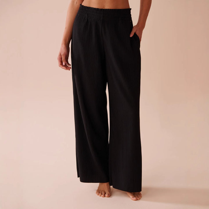 Pleated women's trousers with elastic waist and side pockets Lune London