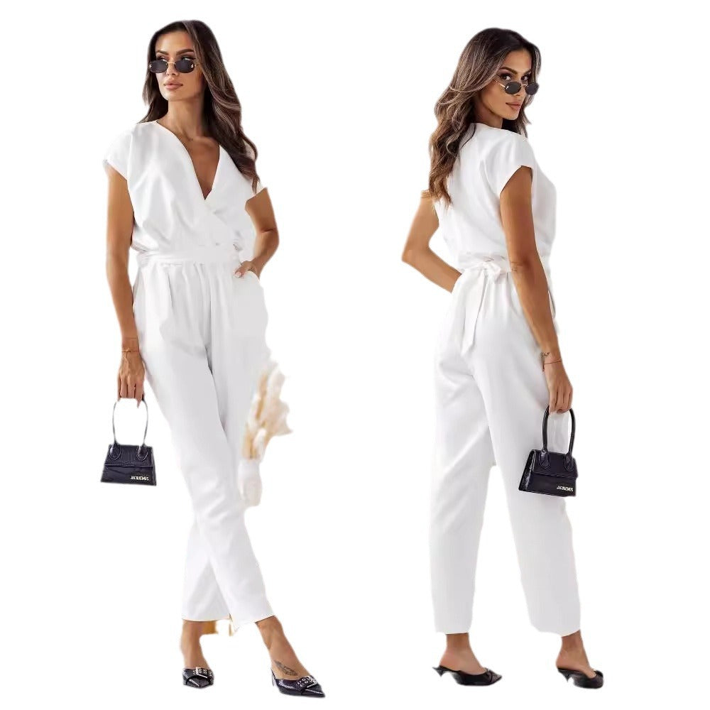 Ladies wide leg wrap front combi Lune London