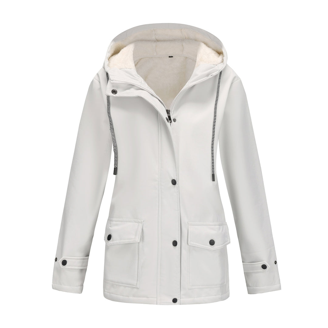 Women waterproof hooded jacket with soft fleece lining Lune London