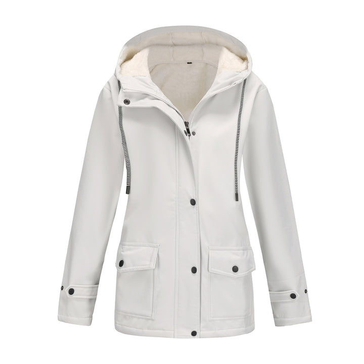 Women waterproof hooded jacket with soft fleece lining Lune London