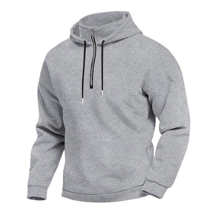 Men's hooded sweatshirt with half zipper and internal drawstring Lune London