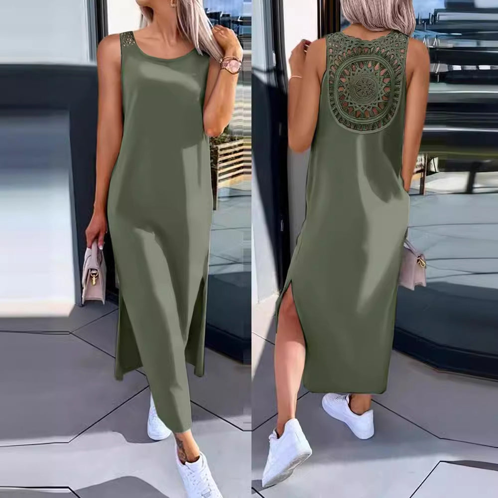 Elegant lace back maxi dress Lune London
