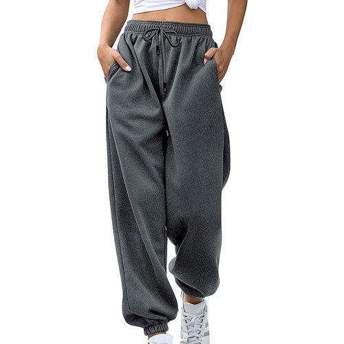 Women's casual sweatpants with high waistband and side zipper pockets Chic & Stil