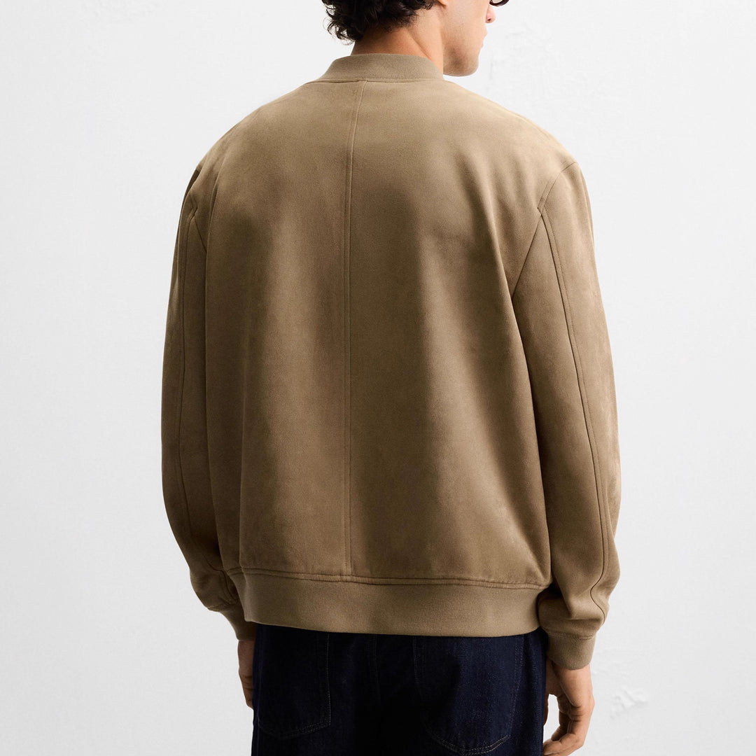Men's suede bomber jacket with fine structure Amarae
