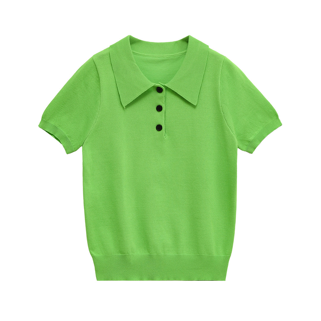 Chemise polo élégante à manches courtes pour femmes avec boutons classiques Chic & Stil