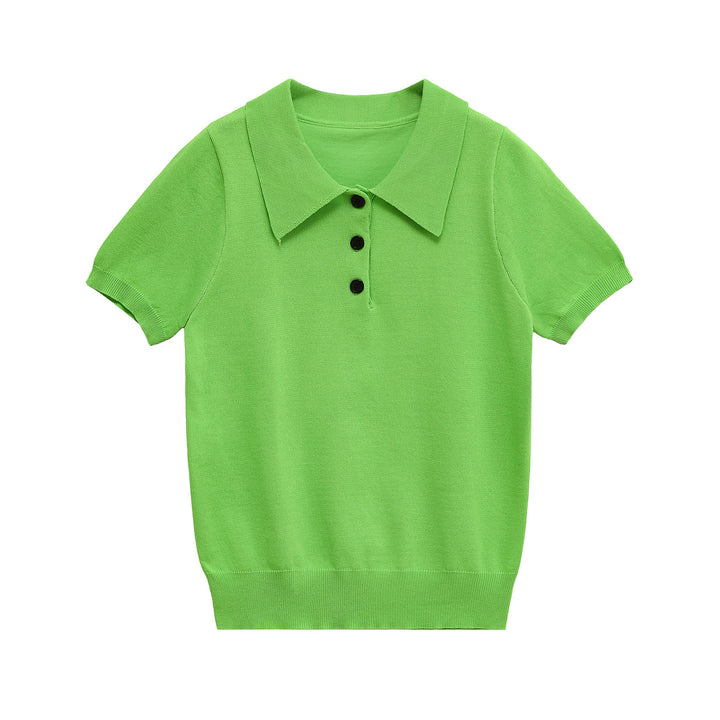 Chemise polo élégante à manches courtes pour femmes avec boutons classiques Chic & Stil