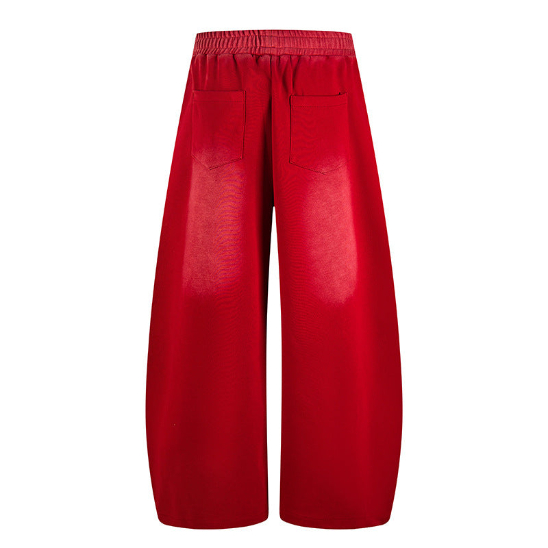 Ladies Wide Palazzo Culotte Pants with Integrated Tie Belt and Star Graphic Amarae