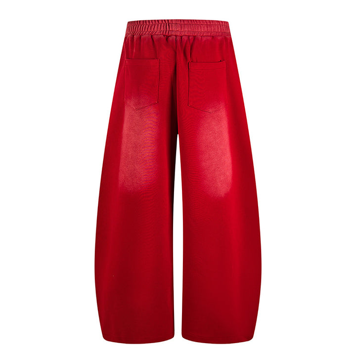 Ladies Wide Palazzo Culotte Pants with Integrated Tie Belt and Star Graphic Amarae