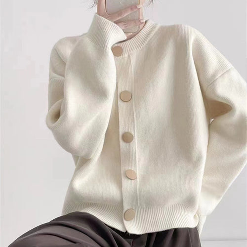 Casual knit cardigan for women with contrasting buttons Amarae