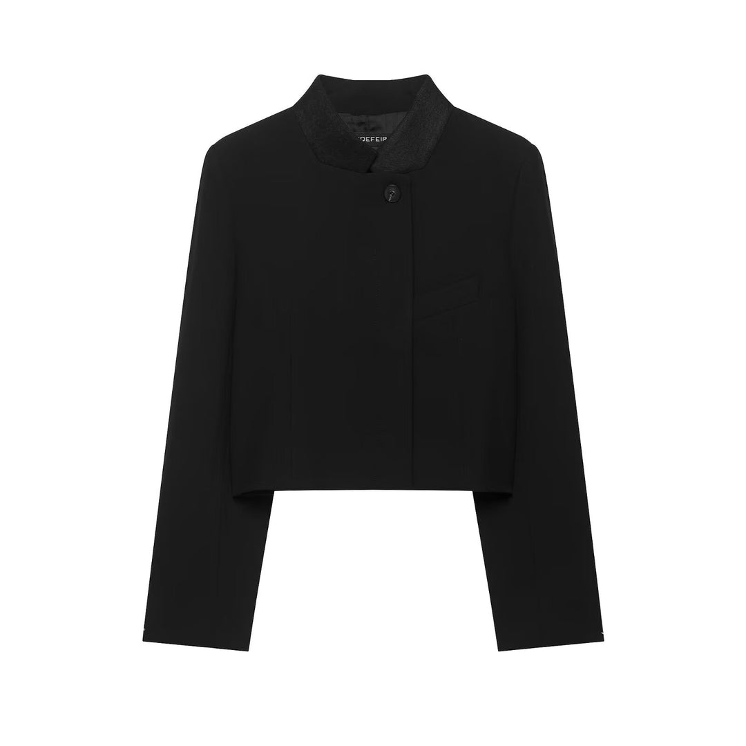 Women's cropped blazer with stand collar Amarae