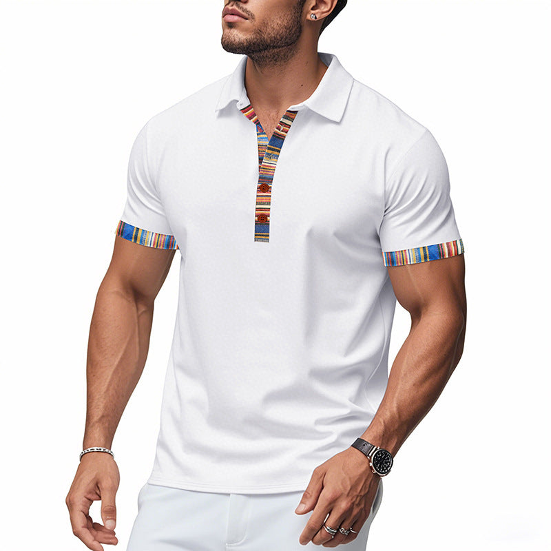 Men's short sleeve polo with modern contrast accents Lune London