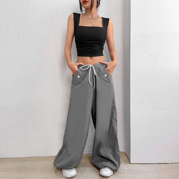 Débardeur court pour femmes avec un drapé sophistiqué et un décolleté carré Chic & Stil