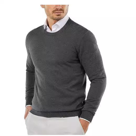Men's Elegant Round Neck Sweater Made Of Fine Cotton Lune London