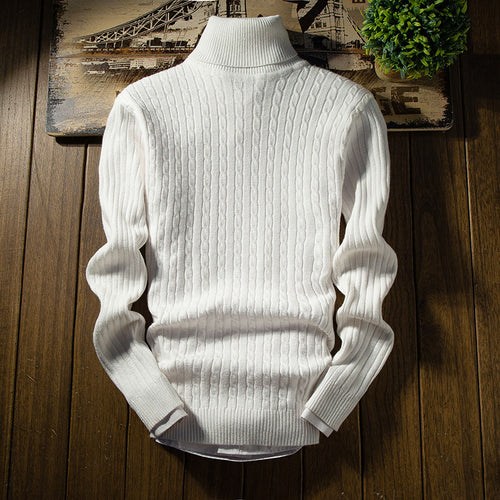 Knitted sweater for men with high collar and textured design Amarae