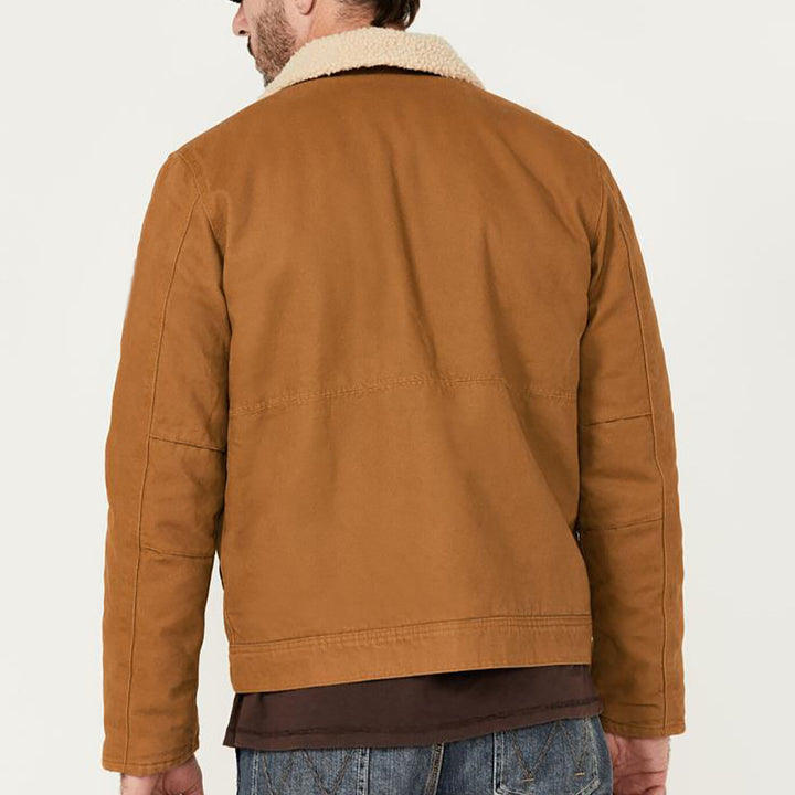 Men's denim jacket, lined, with teddy collar and practical pockets Lune London