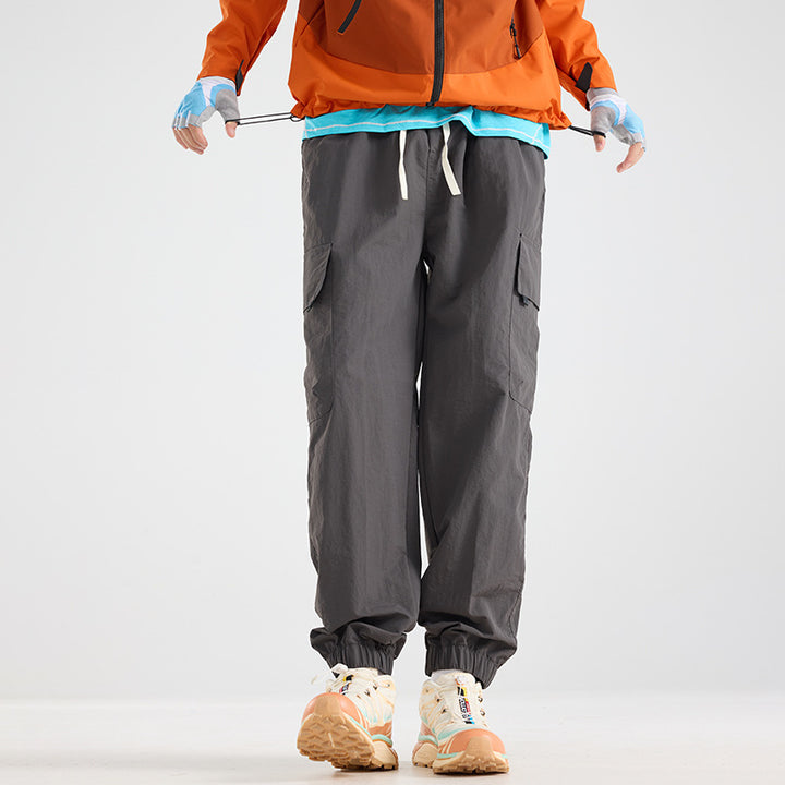 Men's Lightweight Utility Cargo Pants made of Ripstop with Elastic Hem and Multiple Pockets Amarae
