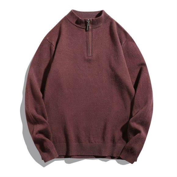 Men's sweater with modern high collar and zipper Lune London