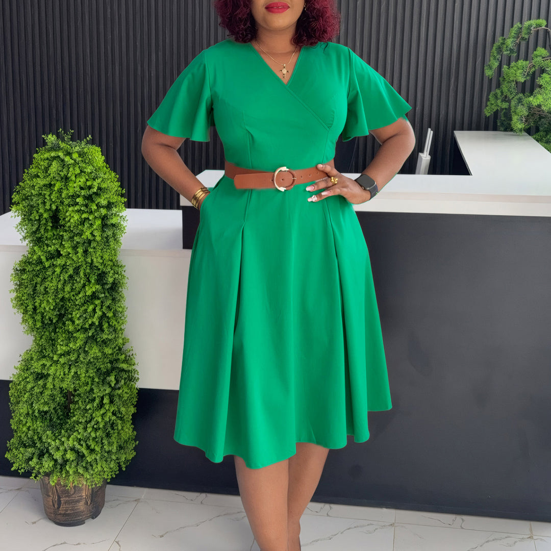 Wrap dress for women with a flattering cut and an elegant belt at the waist Lune London