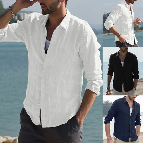 Linen shirt for men with classic collar and relaxed fit Amarae