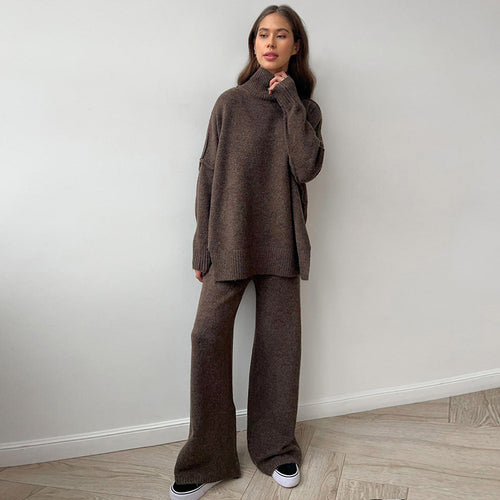 Women Comfortable Knit Set with Turtleneck Amarae