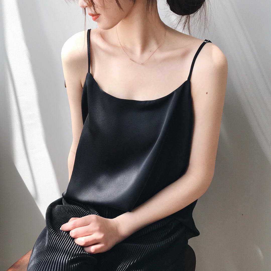 Ladies luxury satin top spaghetti Amarae