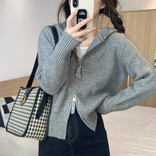 Cardigan pour femmes en tissu de haute qualité avec fermeture éclair à la mode Chic & Stil