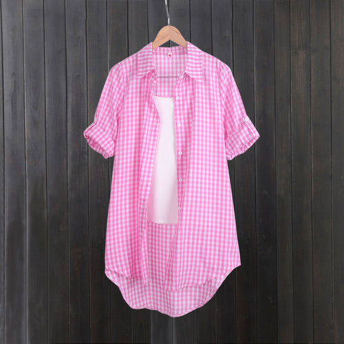 Amarae women's casual checkered shirt dress