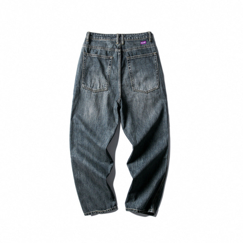 Men's Wide Baggy Jeans made of robust denim with a high waist and used wash Amarae