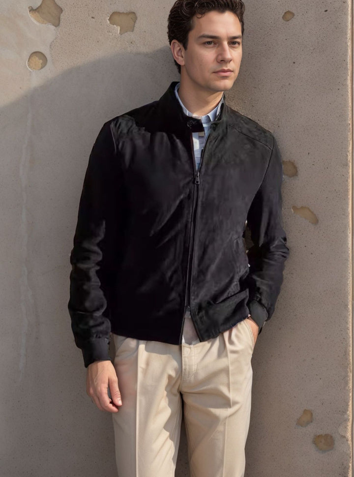 Lightweight sporty jacket for men with modern collar Lune London