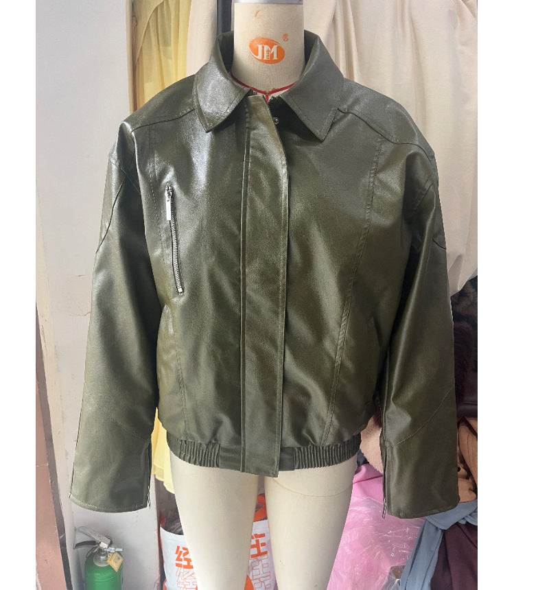 Lady leather jacket with oversized casual fit Lune London