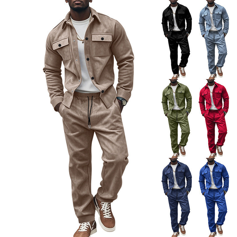 Casual shirt and pants set for men in soft material with practical pockets Lune London