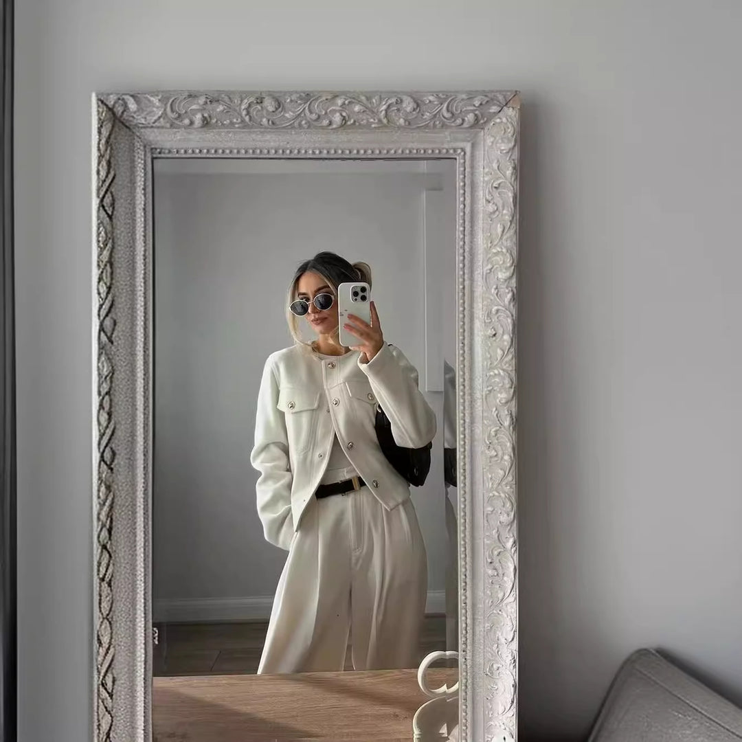 Modern jacket for women in soft materials with textured design Amarae