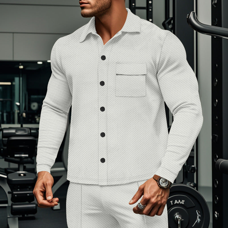 Structured long-sleeve shirt for men with practical chest pocket Lune London