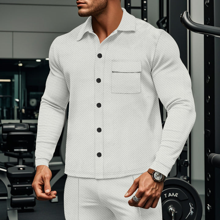 Structured long-sleeve shirt for men with practical chest pocket Lune London