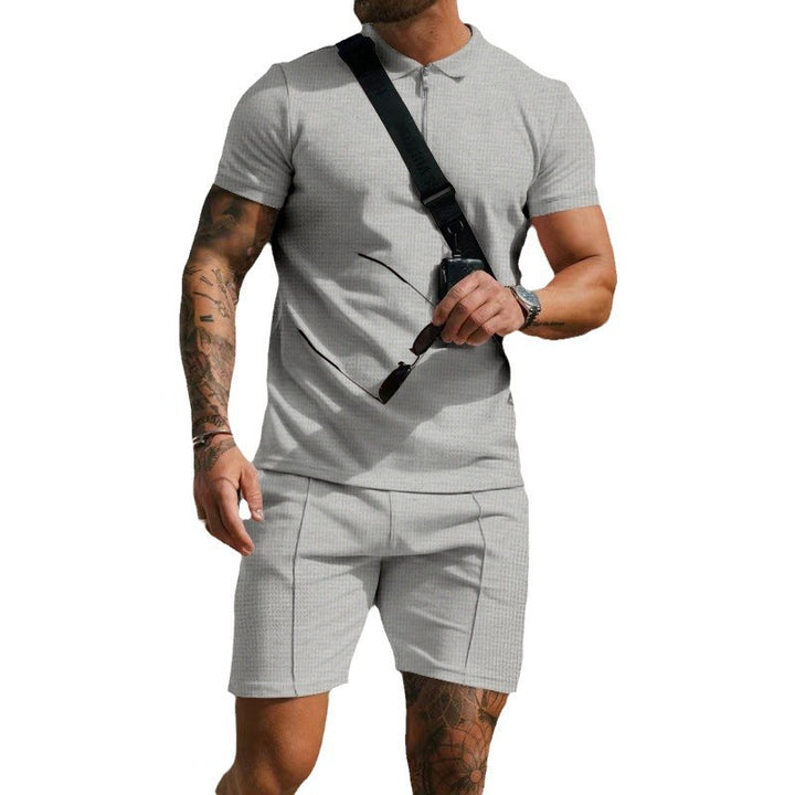 Men's short sleeve sports set with high quality functional material and contrasting details Lune London