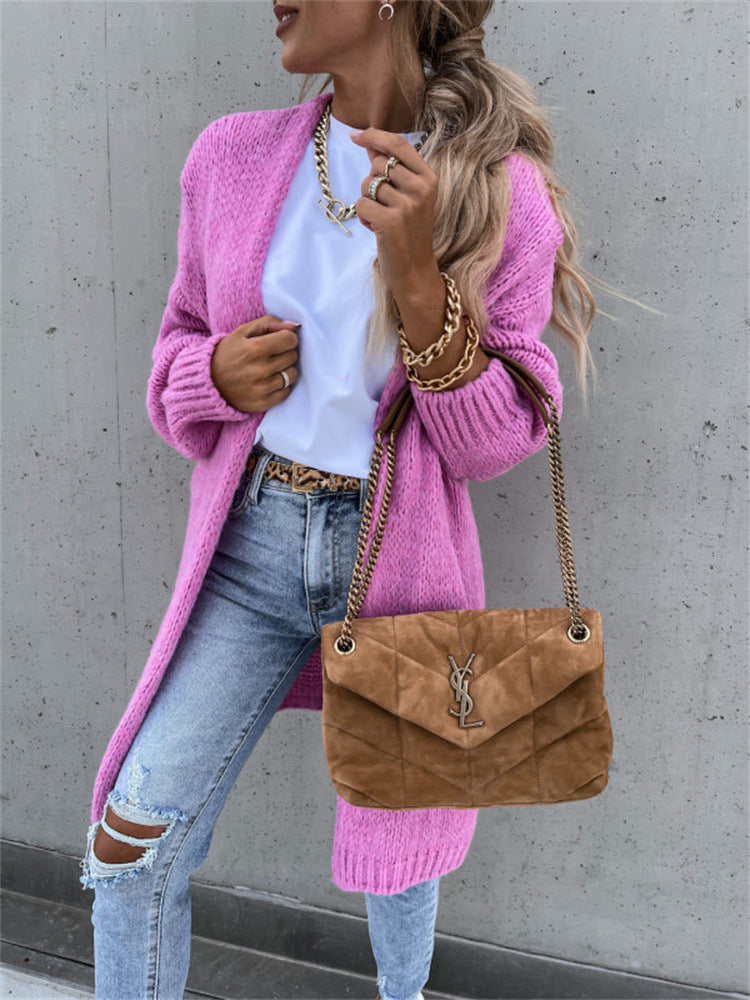 Ladies Open Knit Cardigan with Chunky Knits and a Relaxed Fit Lune London