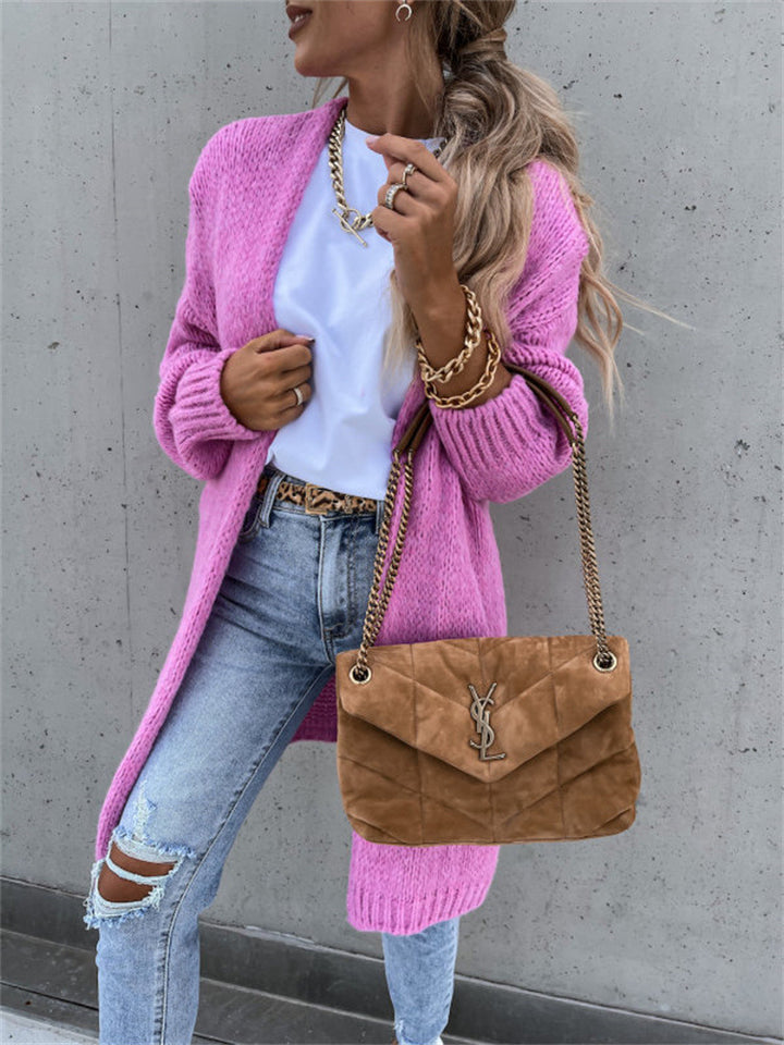 Ladies Open Knit Cardigan with Chunky Knits and a Relaxed Fit Lune London
