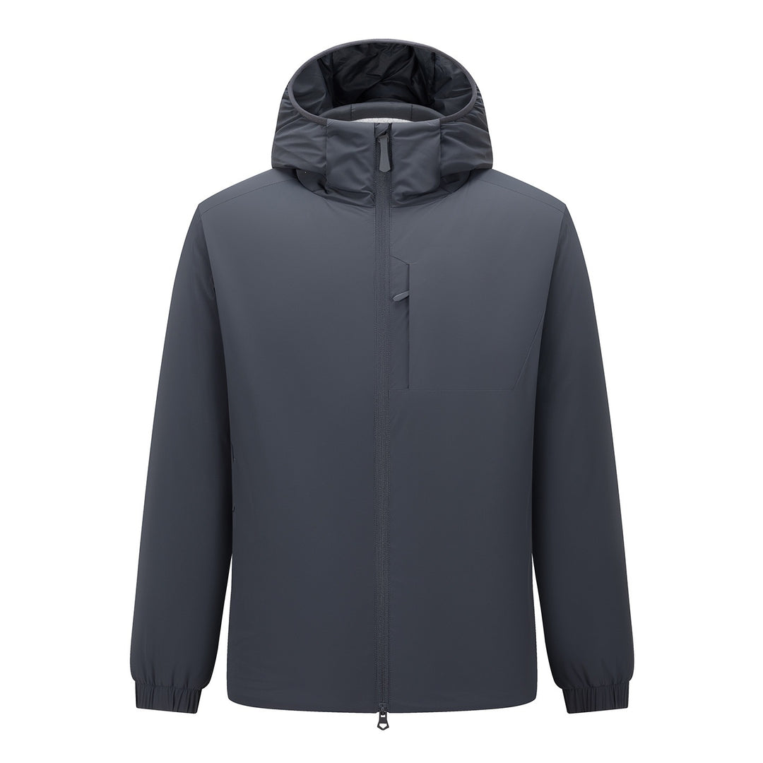 Men's Lightweight Waterproof Softshell Rain Jacket with Hood and Hidden Chest Pocket Amarae