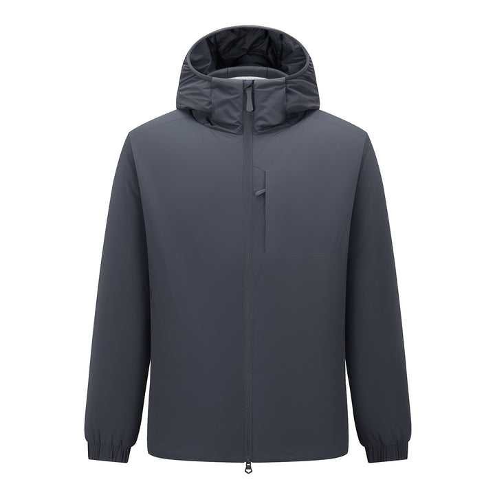 Men's Lightweight Waterproof Softshell Rain Jacket with Hood and Hidden Chest Pocket Amarae