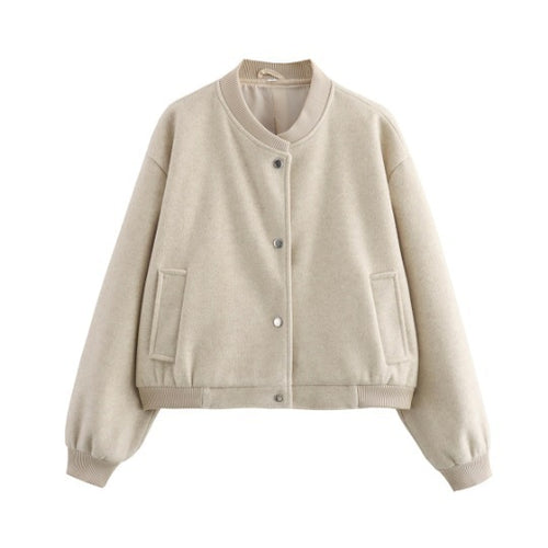 Ladies comfortable bomber jacket with large ribbed edges Amarae