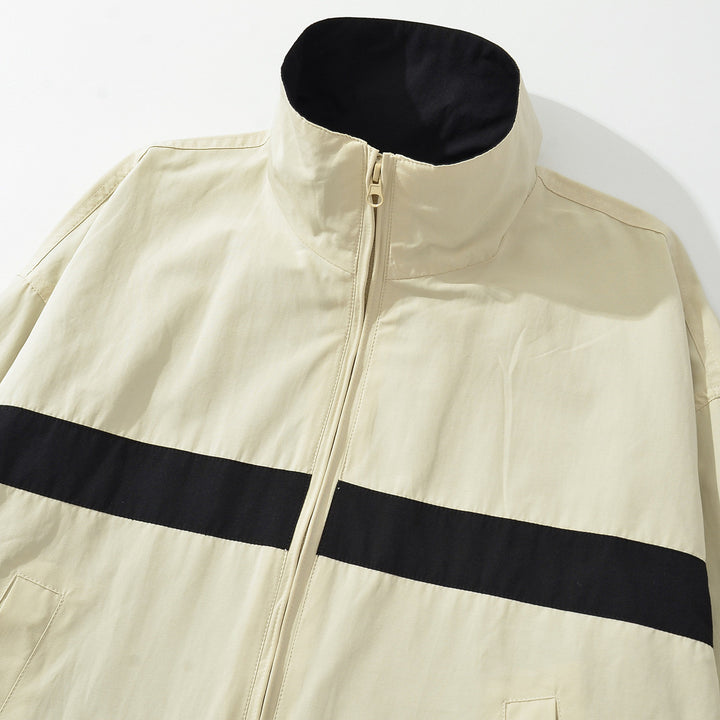 Women's Oversize Track Jacket with Stand-Up Collar, Full-Zip and Contrast Stripes Amarae