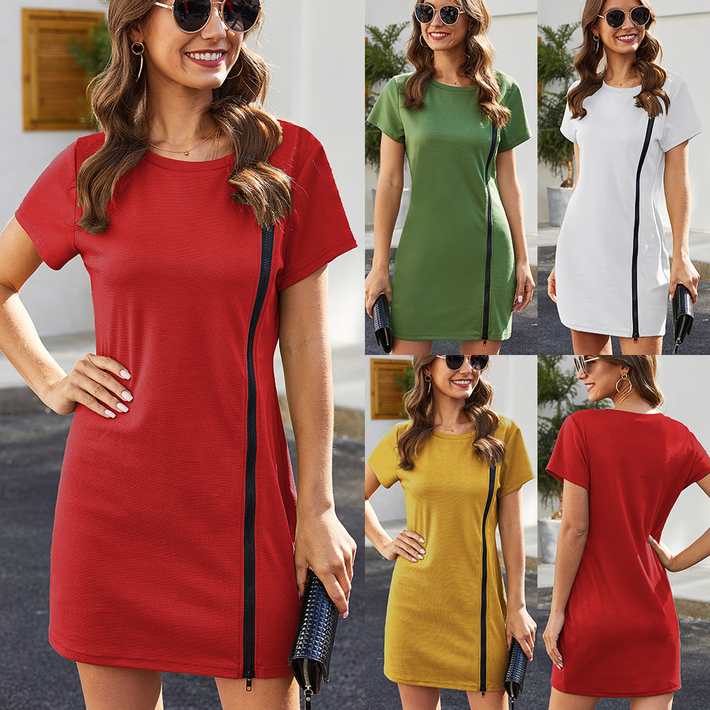 Fitted dress for women with side zipper and round neck Lune London
