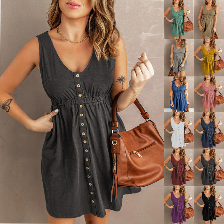 Summer dress for women with button placket Lune London